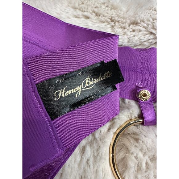 Honey Birdette JASMIN💜 Purple Amethyst 2 Piece Set M Suspender & M Thong - Picture 5 of 9